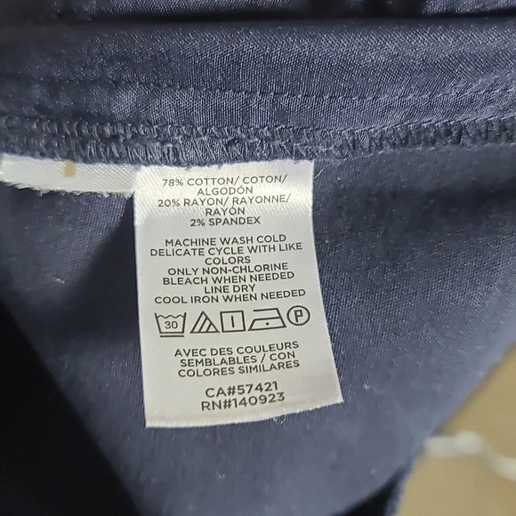 LOFT The Riviera Slim Cropped Pant in Navy Blue Size 14 - Picture 4 of 14